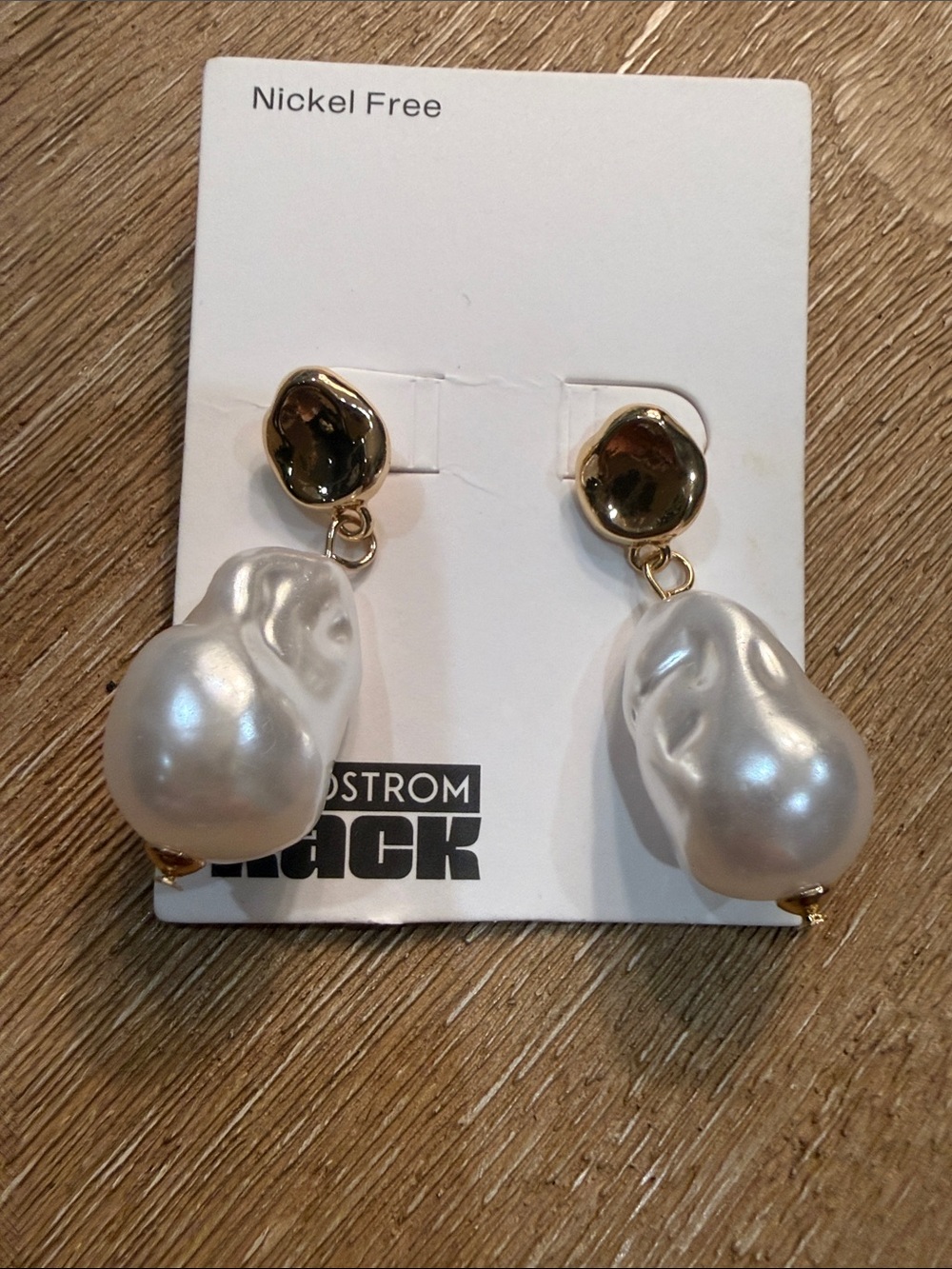 Nordstrom Gold-tone and White Baroque Pearl Drop Earrings
